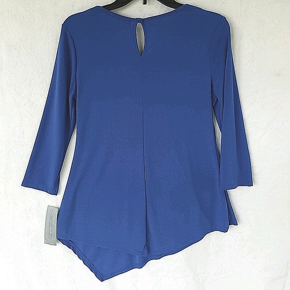 NWT NY Collection 3/4 Hi-lo Tunic- Olympian Blue - Picture 3 of 4
